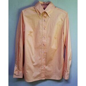 Audrey Talbott Carmel Womens Sz 4 Orange Embroidered Button Up Shirt Long Sleeve